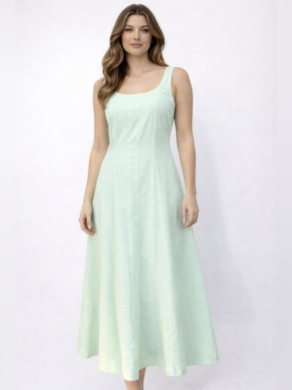 A New Day Mint Green Aline Midi Dress‎ With Pockets